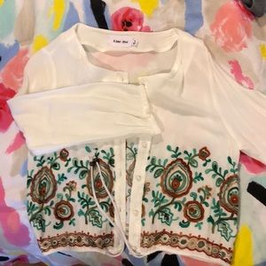 Large cropped button down